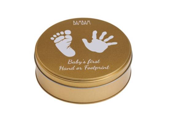 Doosje hand-voet afdruk goud - Zilverschoon bambam hand foot print gold - 52000