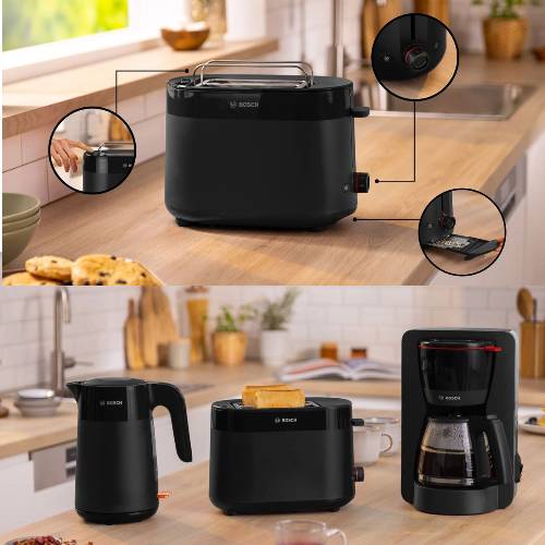 Broodrooster MyMoment Zwart - Zilverschoon bosch broodrooster mymoment zwart sfeer - TAT2M123