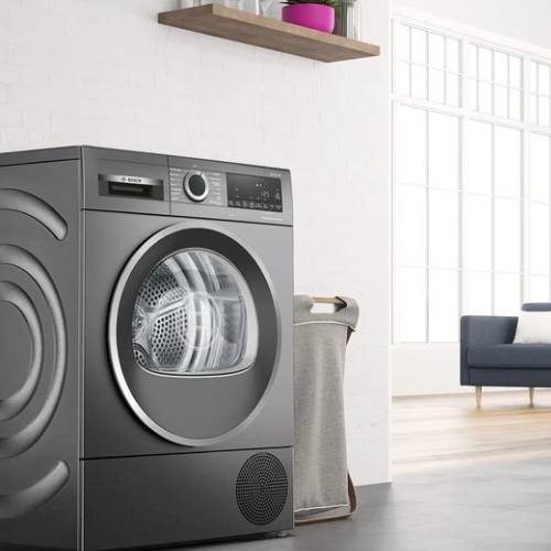 Serie 6 Warmtepompdroger 8 kg Cast iron grey - Zilverschoon bosch wasdroger grijs w1g235dinl - WQG235DINL
