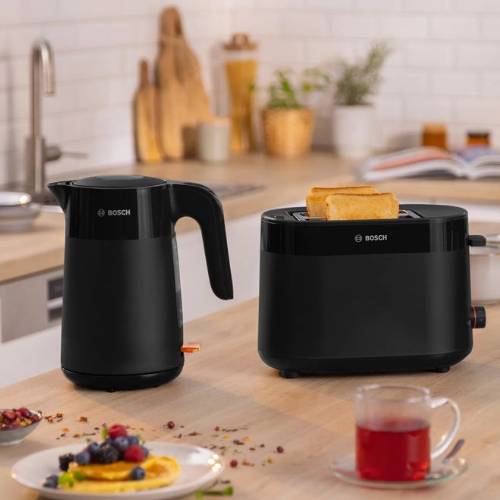 Waterkoker MyMoment Zwart - Zilverschoon bosch waterkoker mymoment zwart sfeer broodrooster - TWK3M123