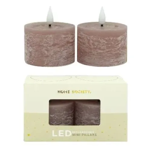 LED Mini Stompkaarsen oplaadbaar set 2 - Zilverschoon home society mini stompkaars set 2 stoffig roze - 730004 105