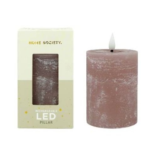 LED Medium Stompkaars oplaadbaar - Zilverschoon home society stompkaars m recharge led stoffig roze - 730003 220