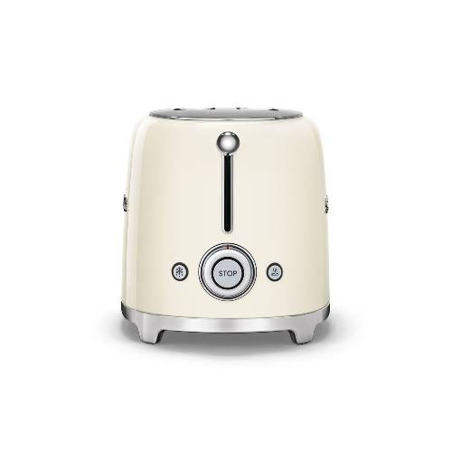 Broodrooster Cr&egrave;me - 2 Toast - Zilverschoon smeg broodrooster creme voor - TSF01CREU