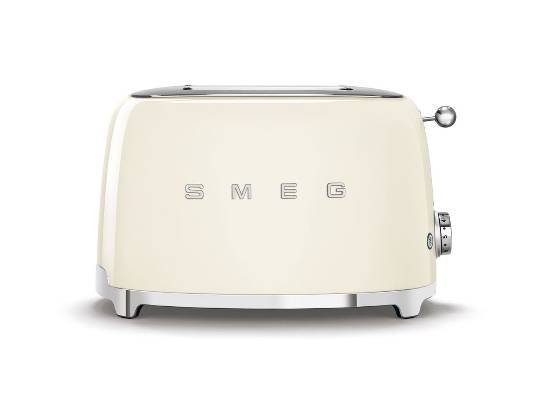 Broodrooster Cr&egrave;me - 2 Toast - Zilverschoon smeg broodrooster creme - TSF01CREU