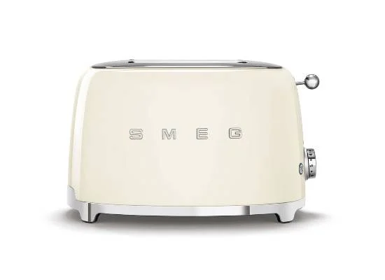 Broodrooster Cr&egrave;me - 2 Toast - Zilverschoon smeg broodrooster creme - TSF01CREU