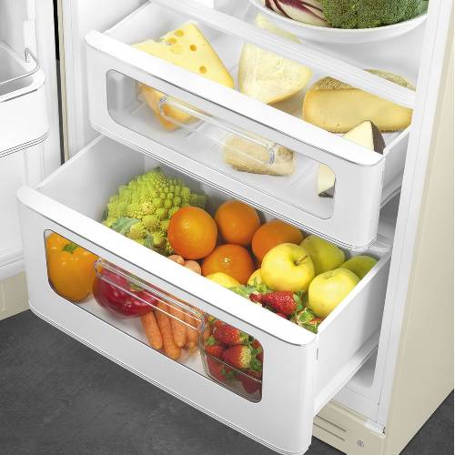 koelkast Cr&egrave;me Vrijstaand Dubbeldeurs - Zilverschoon smeg koelkast binnen fab30lcr6 1 - FAB30LCR6