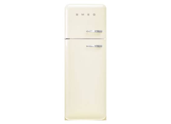 koelkast Cr&egrave;me Vrijstaand Dubbeldeurs - Zilverschoon smeg koelkast creme fab30lcr6 - FAB30LCR6