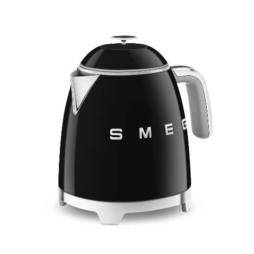 Mini waterkoker Zwart - Zilverschoon smeg mini waterkoker zwart zij - KLF05BLEU