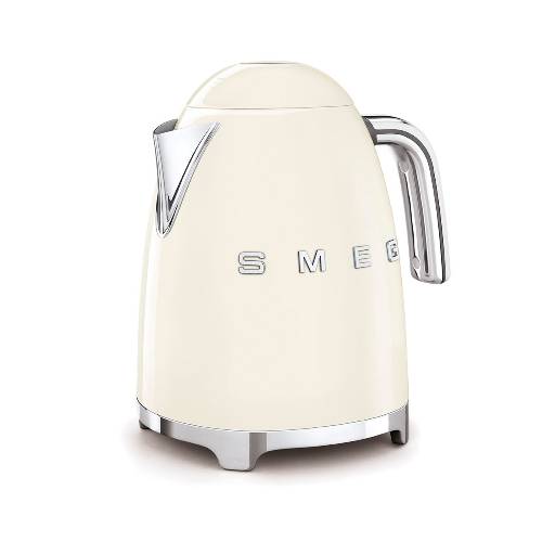 Elektrische waterkoker Cr&egrave;me - Zilverschoon smeg waterkoker 3 zij - KLF03CREU