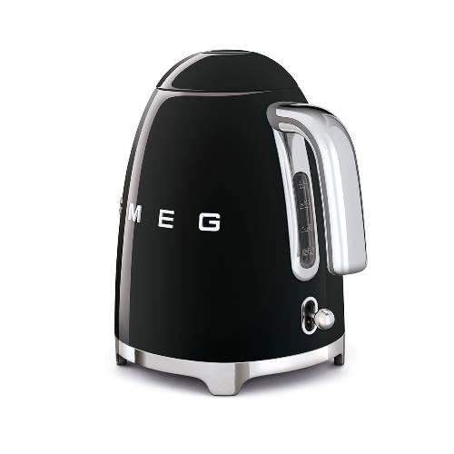 Elektrische waterkoker Zwart - Zilverschoon smeg zwart achter - KLF03BLEU