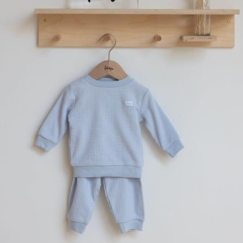 Wafelpyjama baby blue - Zilverschoon wafelpyama babyblauw sfeer 305618 - 305618