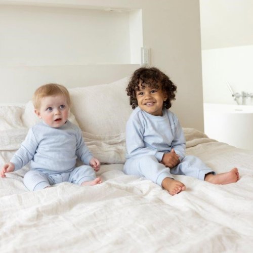 Wafelpyjama baby blue - Zilverschoon wafelpyama babyblauw sfeer peuter kleuter 305618 - 305618