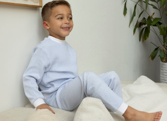Wafelpyjama blauw - Zilverschoon wafelpyama blauw 305601 kids 1 - 305601 kids (806)