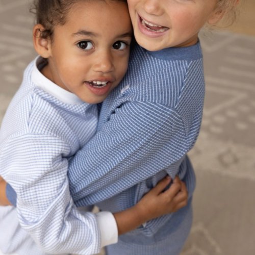Wafelpyjama blauw - Zilverschoon wafelpyama blauw 305601 kids sfeer 1 - 305601 kids (806)