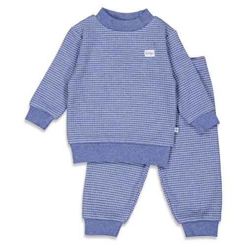 Wafelpyjama blue melange - Zilverschoon wafelpyama blauw melange 305610 1 - 305610 kids (766)