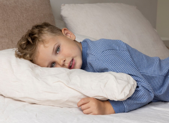Wafelpyjama blue melange - Zilverschoon wafelpyama blauw melange sfeer kids 305610 1 - 305610 kids (766)
