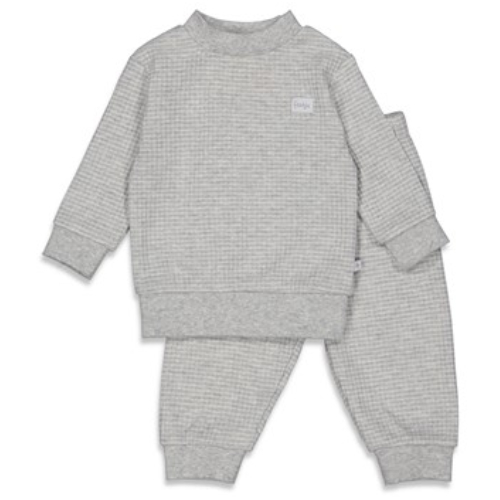 Wafelpyjama grijs melange - Zilverschoon wafelpyama grijsmelange 305612 3 - 305612 kids
