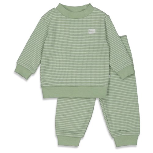 Wafelpyjama groen melange - Zilverschoon wafelpyama groen melange 1 - 305613 kids