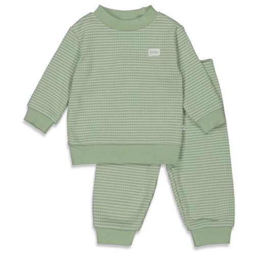 Wafelpyjama groen melange - Zilverschoon wafelpyama groen melange 305613 - 305613