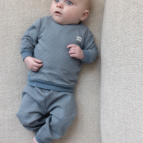 Wafelpyjama ijsblauw - Zilverschoon wafelpyama ijsblauw baby sfeer 305616 - 305616