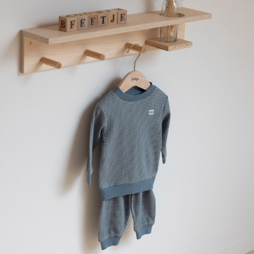 Wafelpyjama ijsblauw - Zilverschoon wafelpyama ijsblauw sfeer 305616 - 305616