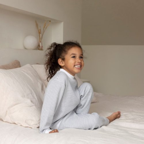 Wafelpyjama marine - Zilverschoon wafelpyama marine 305600 kids sfeer meisje 2 - 305600 kids (750) (790)