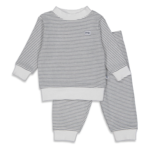 Wafelpyjama marine - Zilverschoon wafelpyama marine wit 205600 - 305600