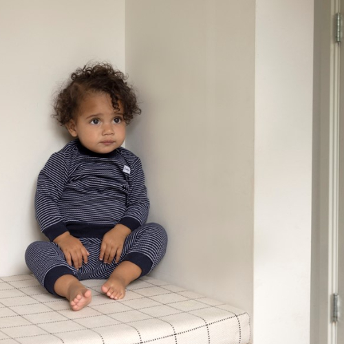 Wafelpyjama royal blue - Zilverschoon wafelpyama royalblue sfeer baby peuter 305556 - 305556