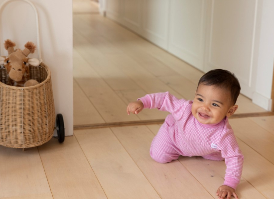 Wafelpyjama roze melange - Zilverschoon wafelpyama roze melange sfeer baby 305611 - 305611