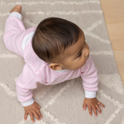 Wafelpyjama roze - Zilverschoon wafelpyama roze wit sfeer baby 305602 - 305602