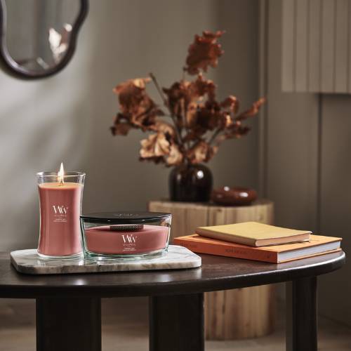 Geurkaars Cinnamon Chai medium - Zilverschoon woodwick geurkaars cinnamon chai sfeer - 2674206E