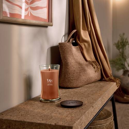 Geurkaars Pumpkin Praline medium - Zilverschoon woodwick geurkaars pumpkin praline sfeer - 2670621E