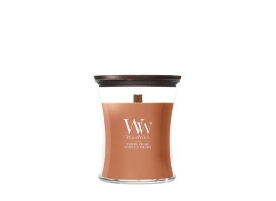 Geurkaars Pumpkin Praline medium - Zilverschoon woodwick pumpkin praline medium - 2670621E