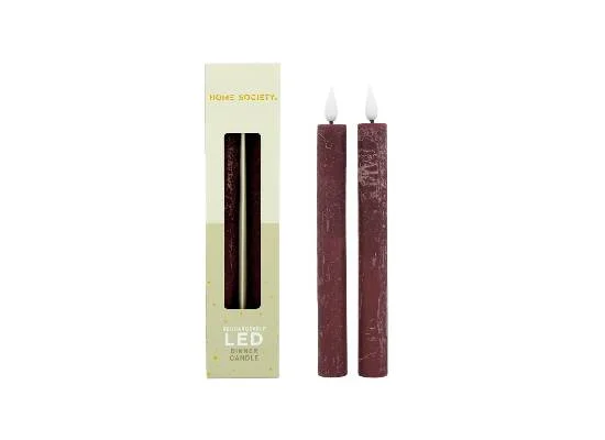 LED Dinerkaarsen oplaadbaar set 2 Home Society, Rood