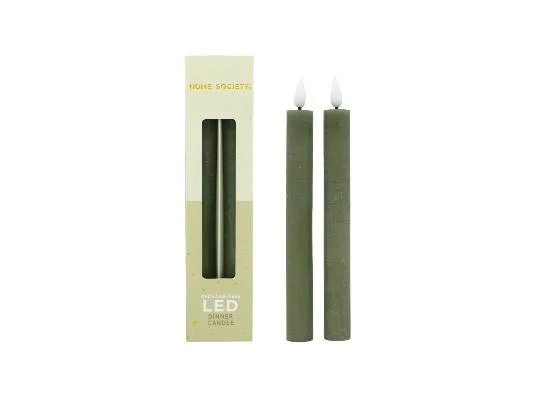 LED Dinerkaarsen oplaadbaar set 2 Home Society, Groen