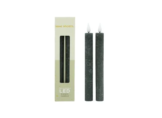 LED Dinerkaarsen oplaadbaar set 2 Home Society, Grijs