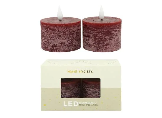 LED Mini Stompkaarsen oplaadbaar set 2 Home Society, Rood