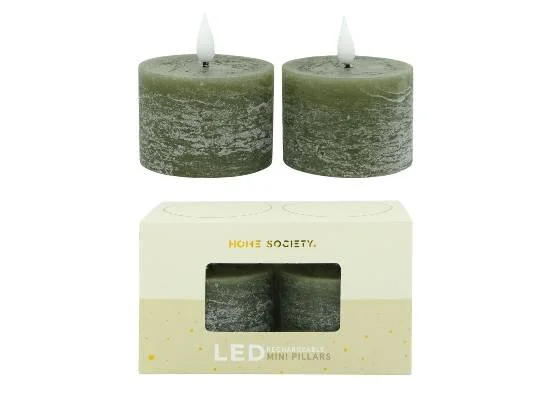 LED Mini Stompkaarsen oplaadbaar set 2 Home Society, Groen