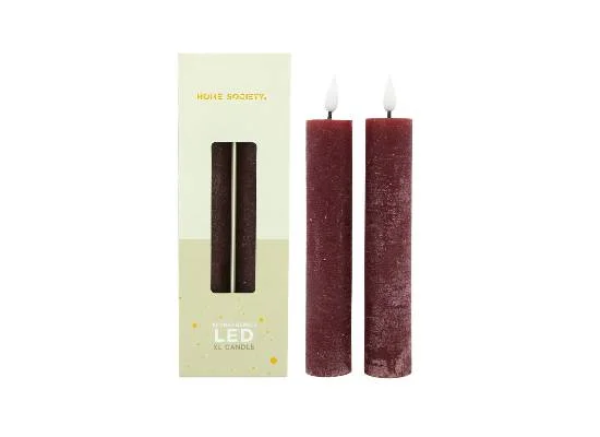 LED XL Dinerkaarsen oplaadbaar set 2 Rood, Home Society